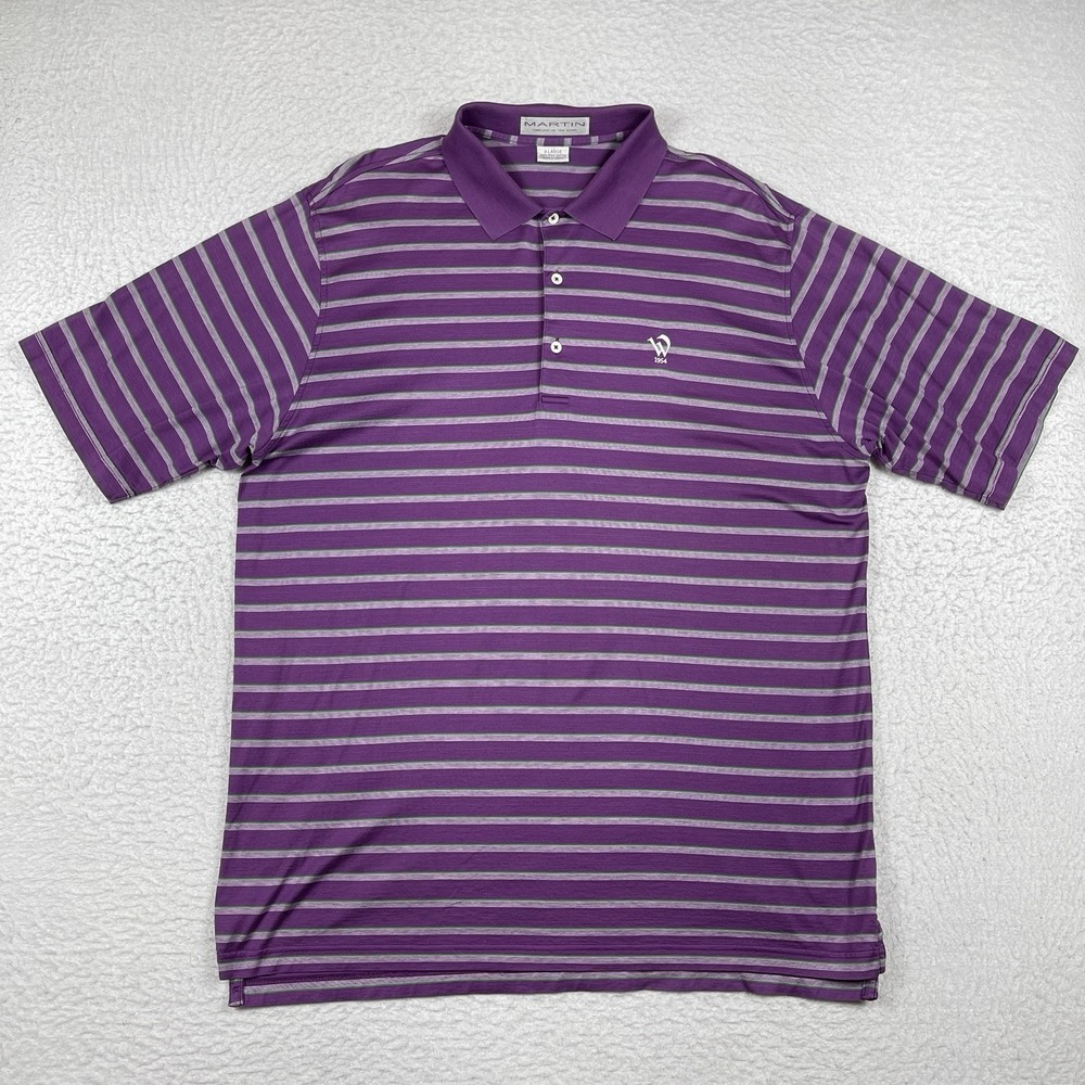 Martin Polo Shirt‎ Mens XL Purple Casual Office Travel Vacation Workwear Golfer